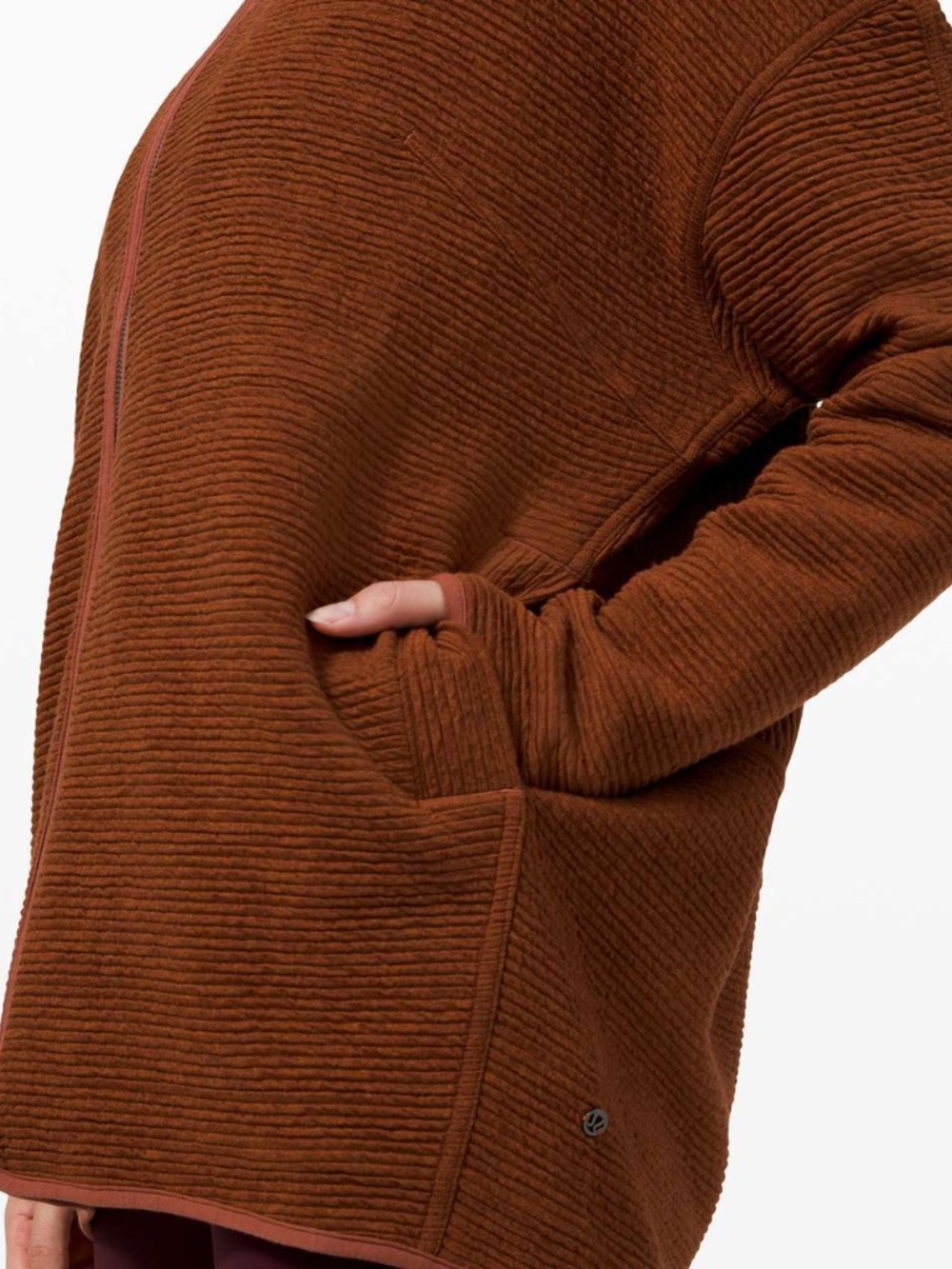 Lululemon Peaceful Moments Full Zip Heathered Ancient Copper Size 8 - Picture 3 of 13